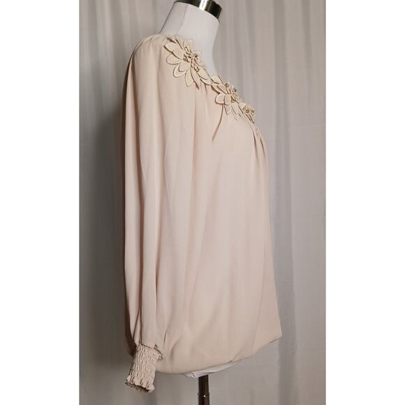 Vintage Joseph Ribkoff Peasant Blouse Embellished Floral Off Shoulder Top Size 4 - Picture 8 of 8